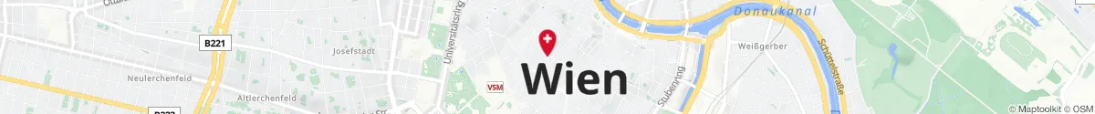 Map representation of the location for Apotheke Zum weißen Storch in 1010 Wien
